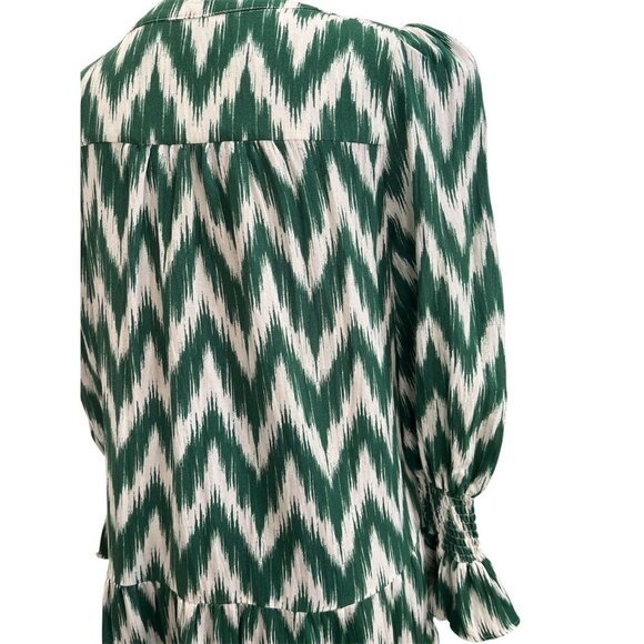 Tuckernuck Pomander Place Green Ikat Kenzo Dress Size Small - Picture 6 of 11
